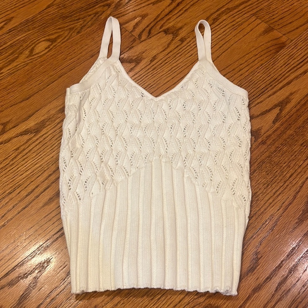 Minnie Rose Woman’s White Sweater Tank Size XS